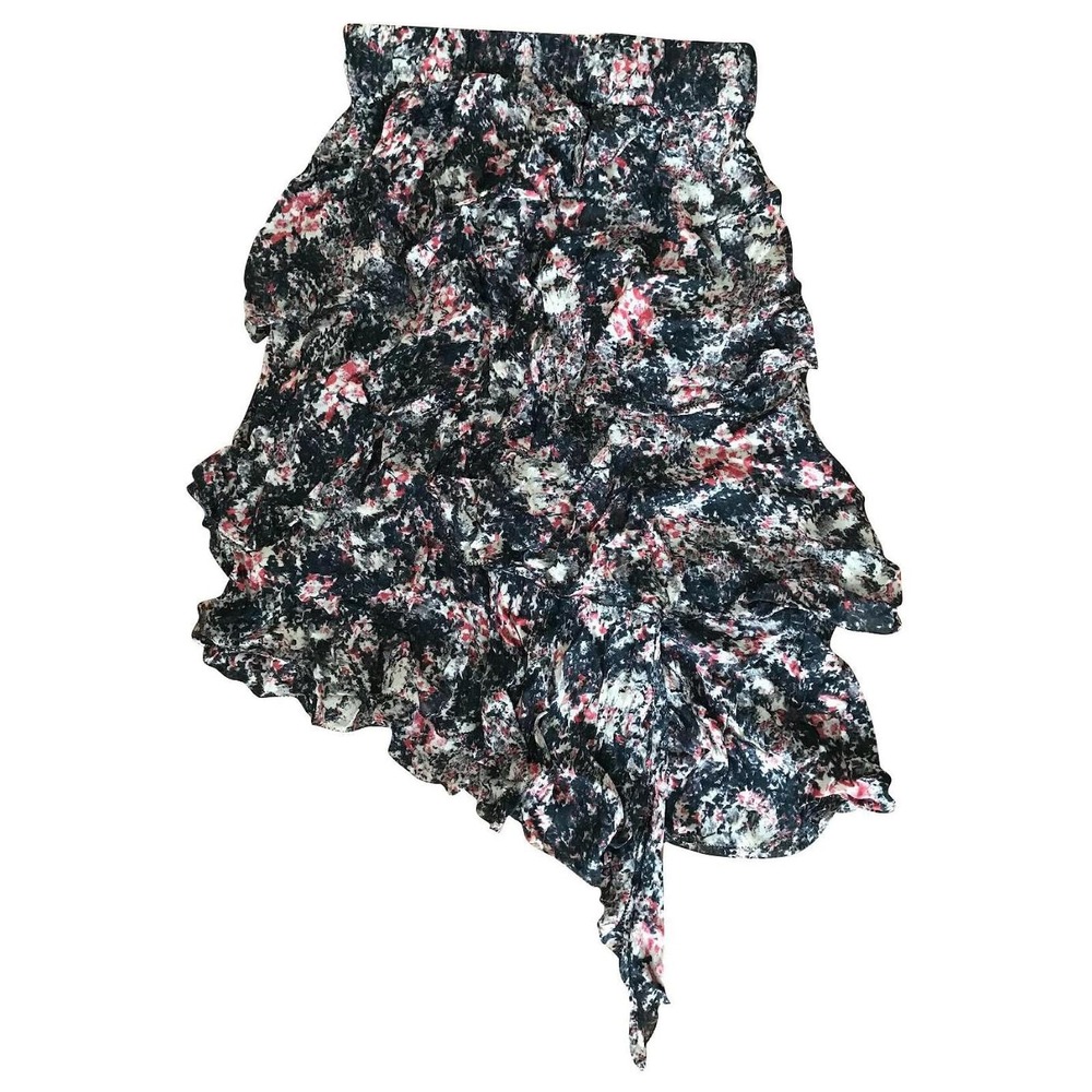 Isabel Etoile Marant Floral Tiered Ruffle Asymmetric Skirt Sz FR 34/US 4